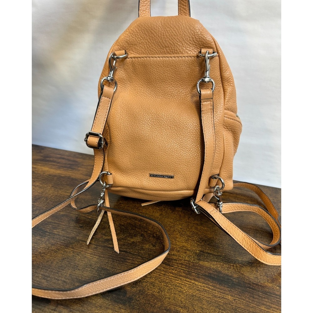 Rebecca Minkoff Backpack Purse Pebbled Leather Silver Hardware Fringe Tassel Bag - Picture 9 of 16